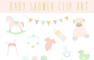 Baby Shower Vintage Clip Art,