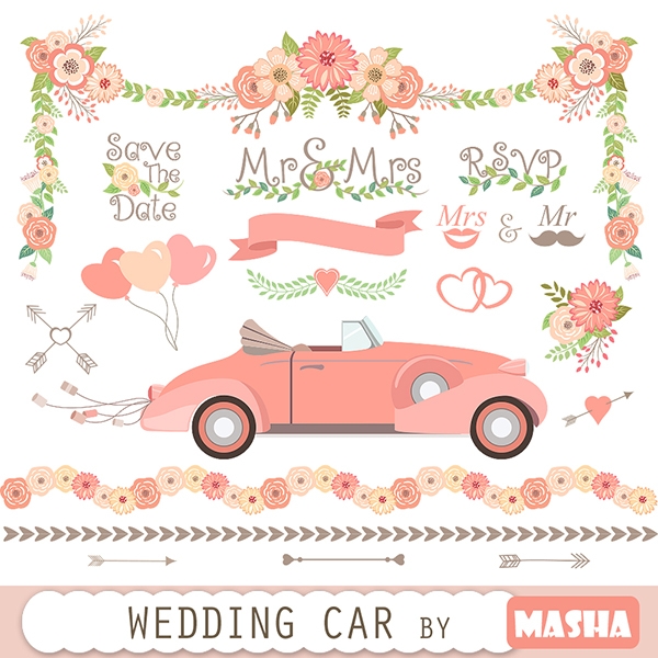 clipart just married car - photo #40