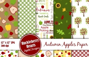 Autumn Apples Scrapbook Paper
