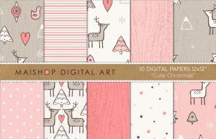Digital Paper - Cute Christmas