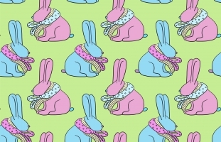 Easter bunny seamless pattern.