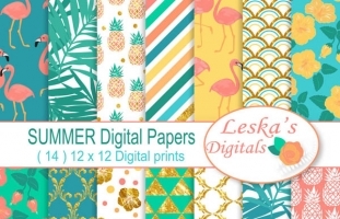 Summer Digital Papers - TROPICAL