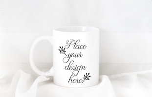 Coffee mug mockup white 11oz cup