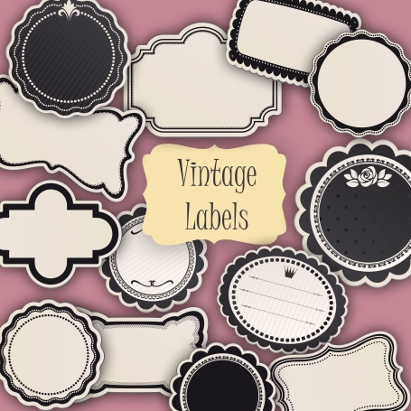 Vintage Flowered Labels & Tag