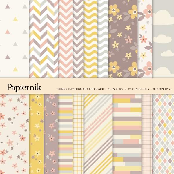 Download Digital scrapbook paper pack - Sunny Day 