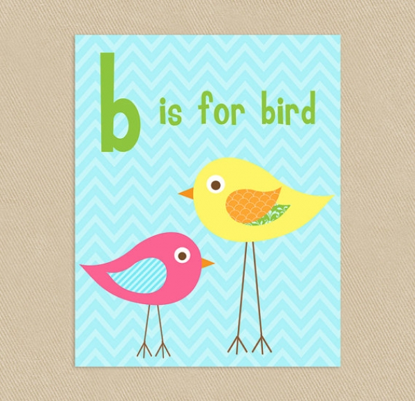Download B is for Bird Wall Art 