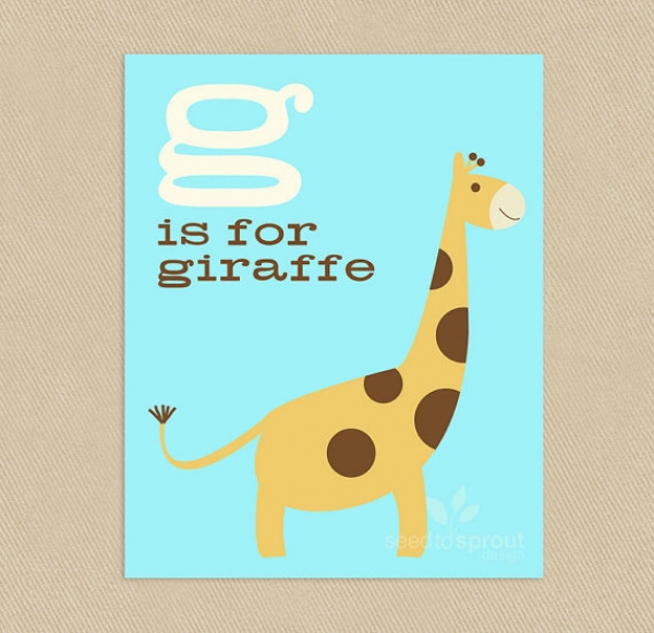 Download G is for Giraffe Wall Art 