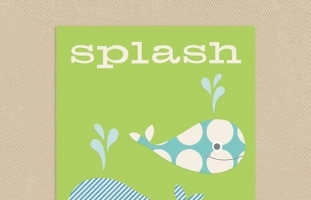 Splash Whale Wall Art Green