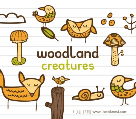 Woodland Creatures (Clipart)