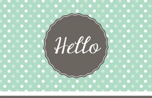 Mint/Brown Hello Card