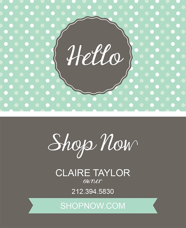 Download Mint/Brown Hello Card 
