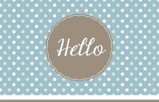 Blue/Brown Hello Card