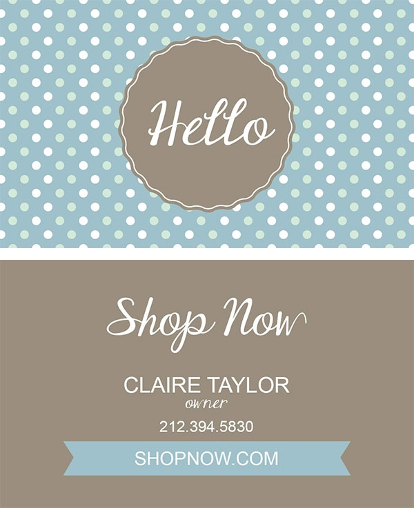 Download Blue/Brown Hello Card 