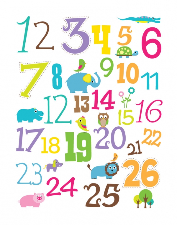Download Colorful Numbers Wall Art 