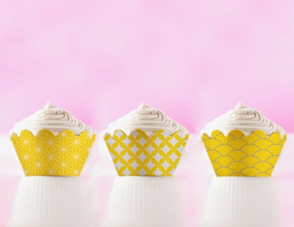 Download Yellow Japanese DIY Cupcake Holders 