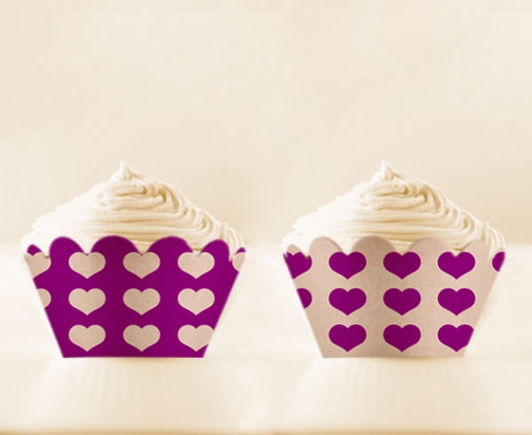 Download Aubergine Love DIY Printable Cupcake Wrapper 