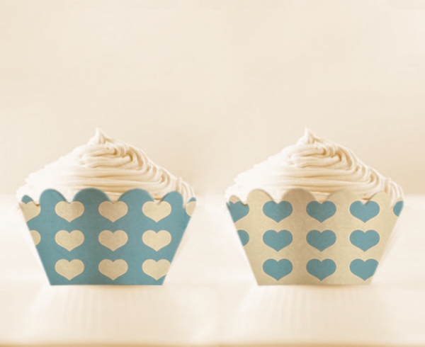 Download Baby Blue DIY Printable Cupcake Wrapper 
