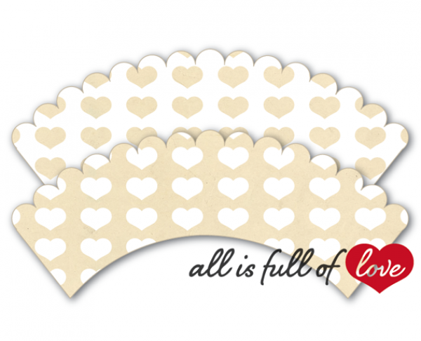 Download Ivory Heart DIY Printable Cupcake Wrapper 