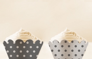 Grey Retro DIY Printable Cupcake