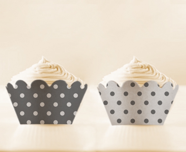 Download Grey Retro DIY Printable Cupcake Wrapper 