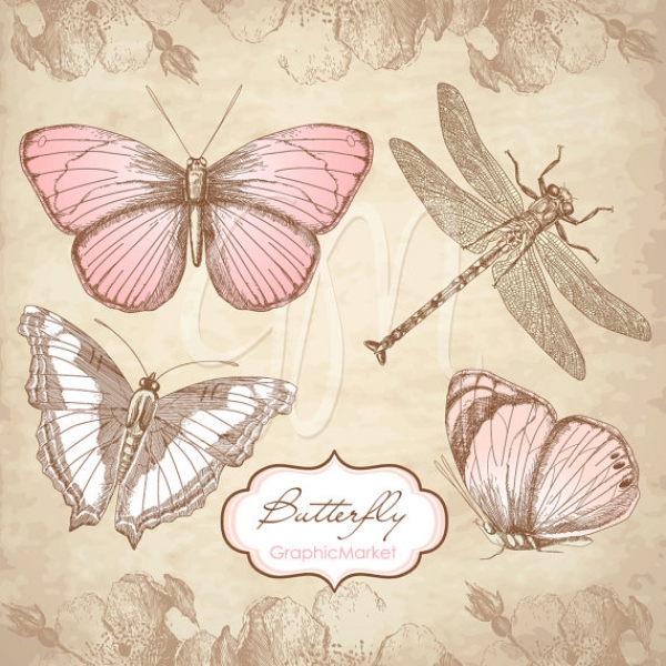 Download Butterfly Clip Art & Digital Paper 