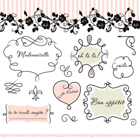 Frames and Roses Clip Art &