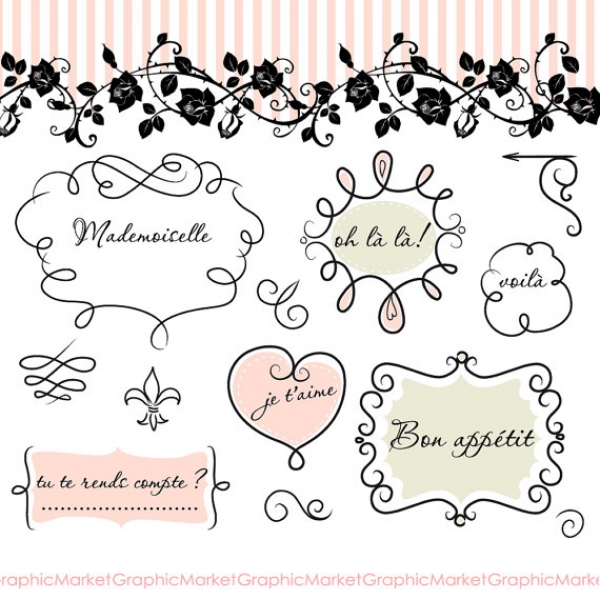 Download Frames and Roses Clip Art & Paper 