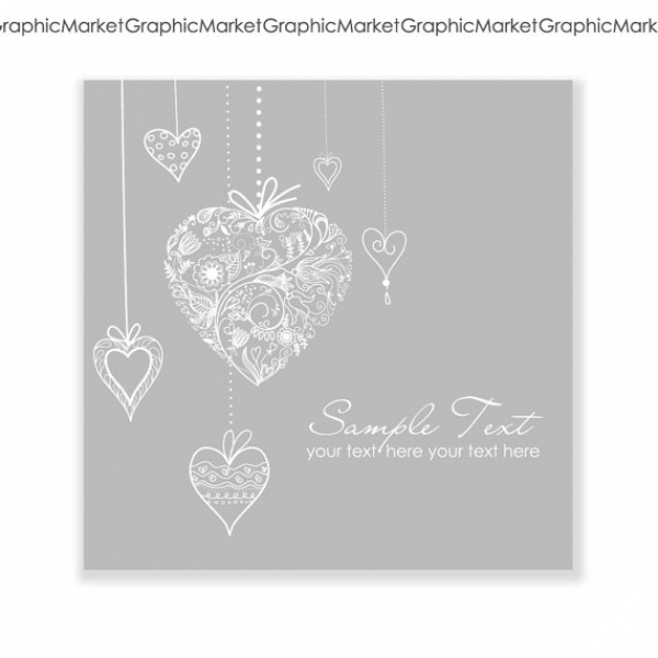 Download Hand Drawn Hearts Card 