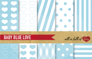 Baby Blue Love Polka Dots