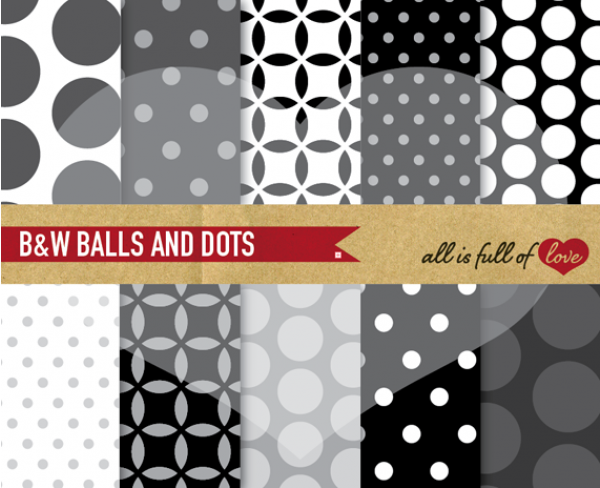 Download Black and White Polka Dots Background 