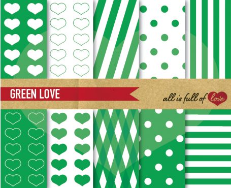 Green Love Background