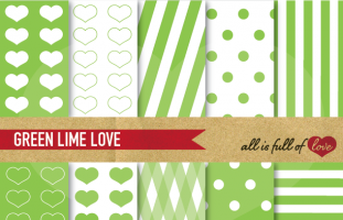 Lime Green Love Background