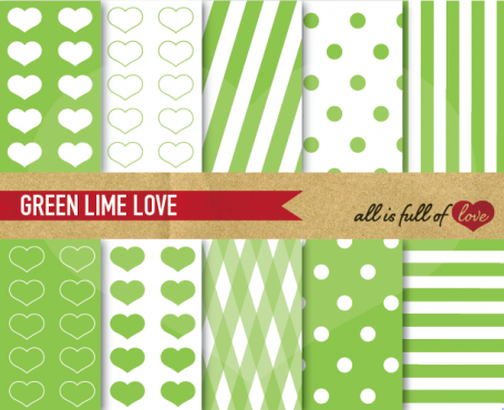 Lime Green Love Background