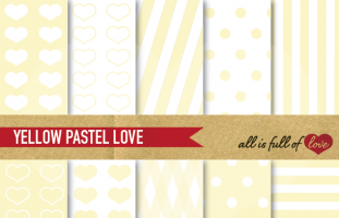 Pastel Yellow Love Background