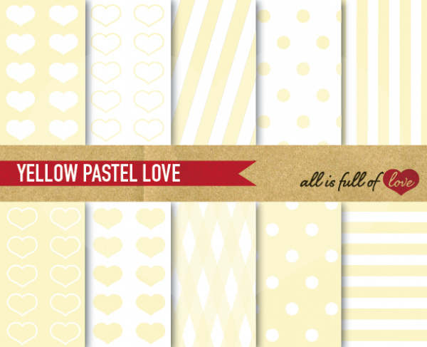 Download Pastel Yellow Love Background 