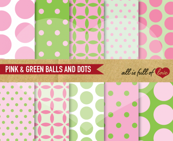 Download Pink and Green Balls and Dots 