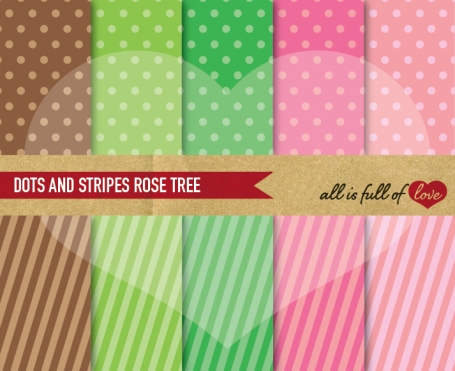 Dots and Stripes Rose Tree