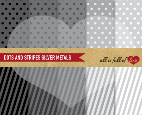 Silver Metals Dots & Stripes