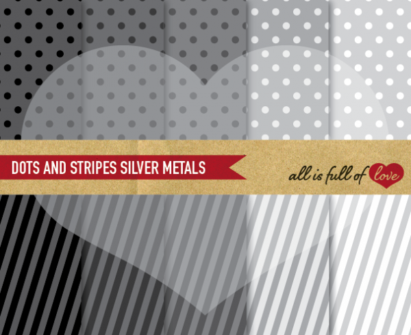 Download Silver Metals Dots & Stripes 