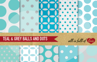 Teal and Grey Balls & Dots