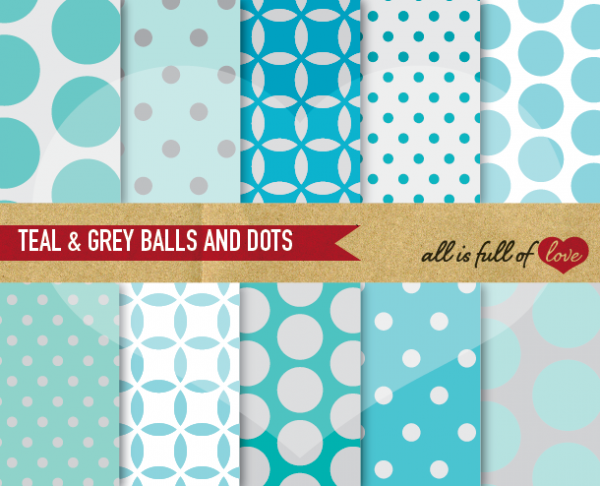 Download Teal and Grey Balls & Dots 