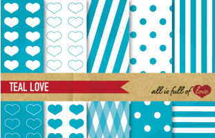 Teal Love Backgrounds