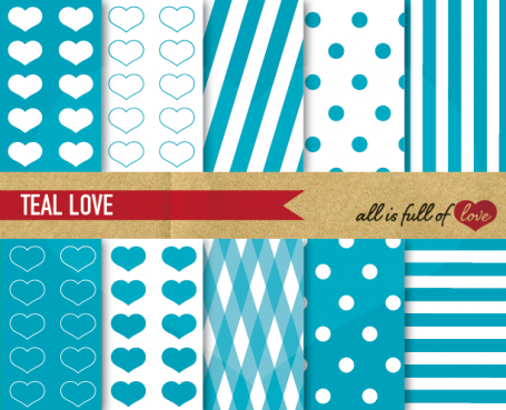 Teal Love Backgrounds