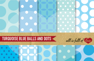 Turquoise Blue Balls & Dots