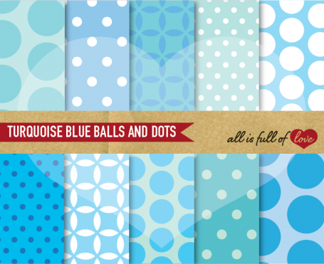 Turquoise Blue Balls & Dots