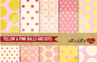 Yellow and Pink Balls & Dots