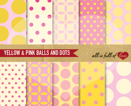 Yellow and Pink Balls & Dots