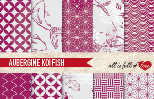 Aubergine Koi Fish Backgrounds