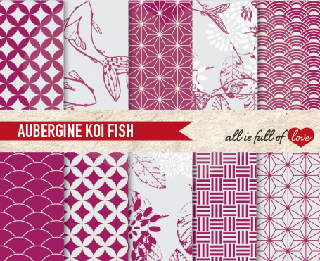 Aubergine Koi Fish Backgrounds