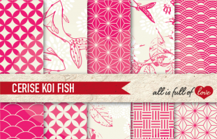 Cerise Koi Fish Backgrounds